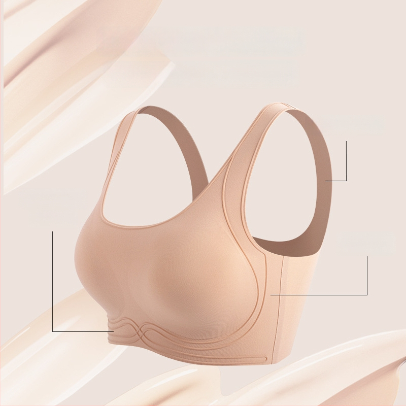 Flokotuotos spaudinius antibakterinė liemenėlė su fiksuotais puodeliais, be žymių ant odos, plačios peties juostos, push-up, kvėpuojantis nailonas