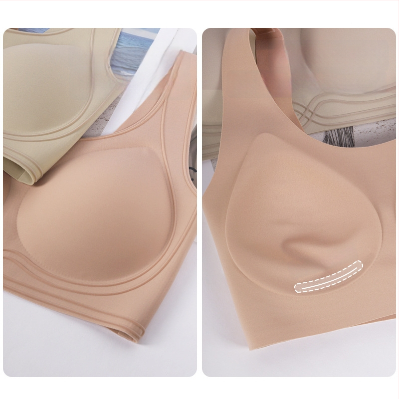 Flokotuotos spaudinius antibakterinė liemenėlė su fiksuotais puodeliais, be žymių ant odos, plačios peties juostos, push-up, kvėpuojantis nailonas
