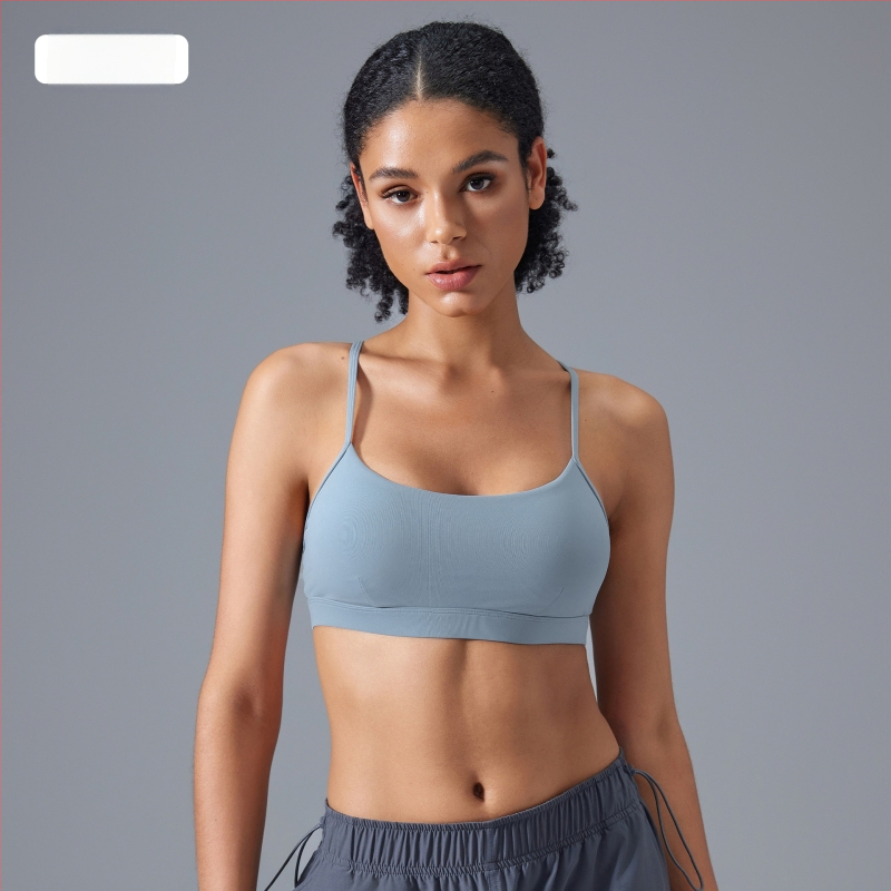 Fitneso Push-Up sportinė liemenėlė, šokams atspari, reguliuojami pečių dirželiai, kryžminė nugara, kvėpuojanti