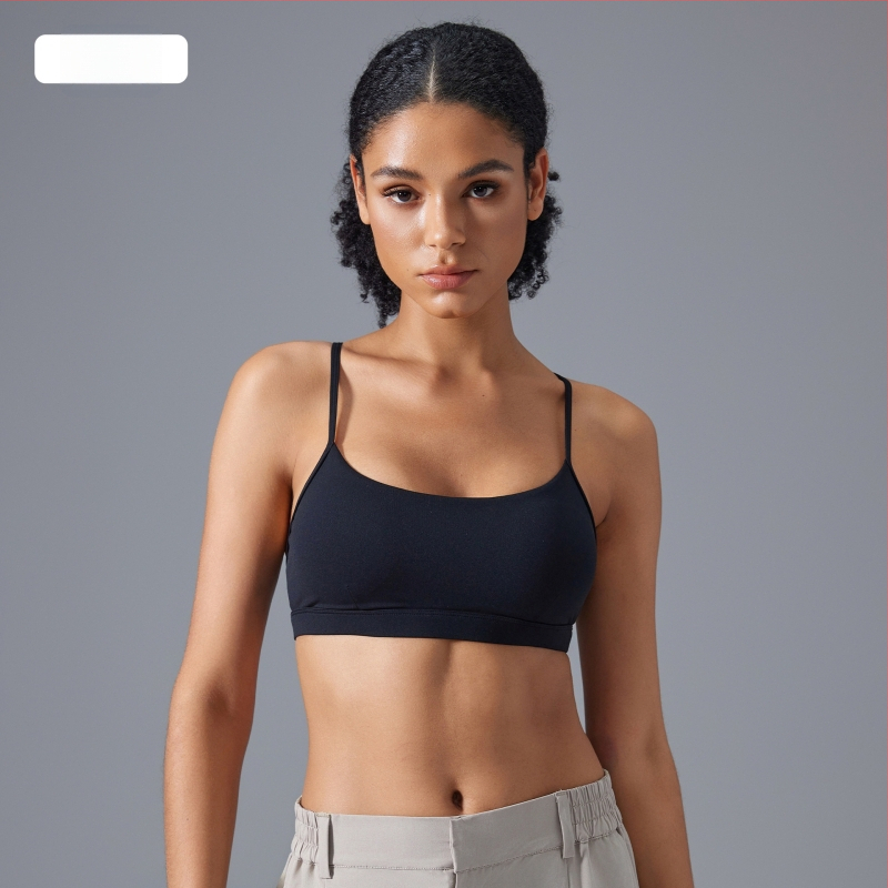 Fitneso Push-Up sportinė liemenėlė, šokams atspari, reguliuojami pečių dirželiai, kryžminė nugara, kvėpuojanti