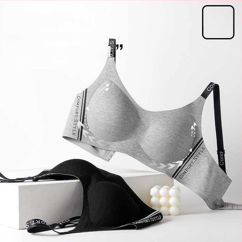 Nailonas sportinė liemenėlė su 3/4 puodelio, plonas formuojamas puodelis, pamušalas iš spandekso, fiksuoti dvigubi pečių dirželiai, nugaros užsegimas su trim eilių sagomis, funkcijos: surinkimas, nematomas prisitaikymas, patogumas