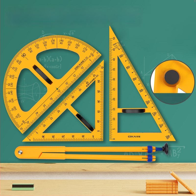 Mokymo magnetinis trikampis rinkinys – plastiko, modelis JXDCZ, prekinis ženklas Liangzhi, skirtas apskritimų braižymui lentos