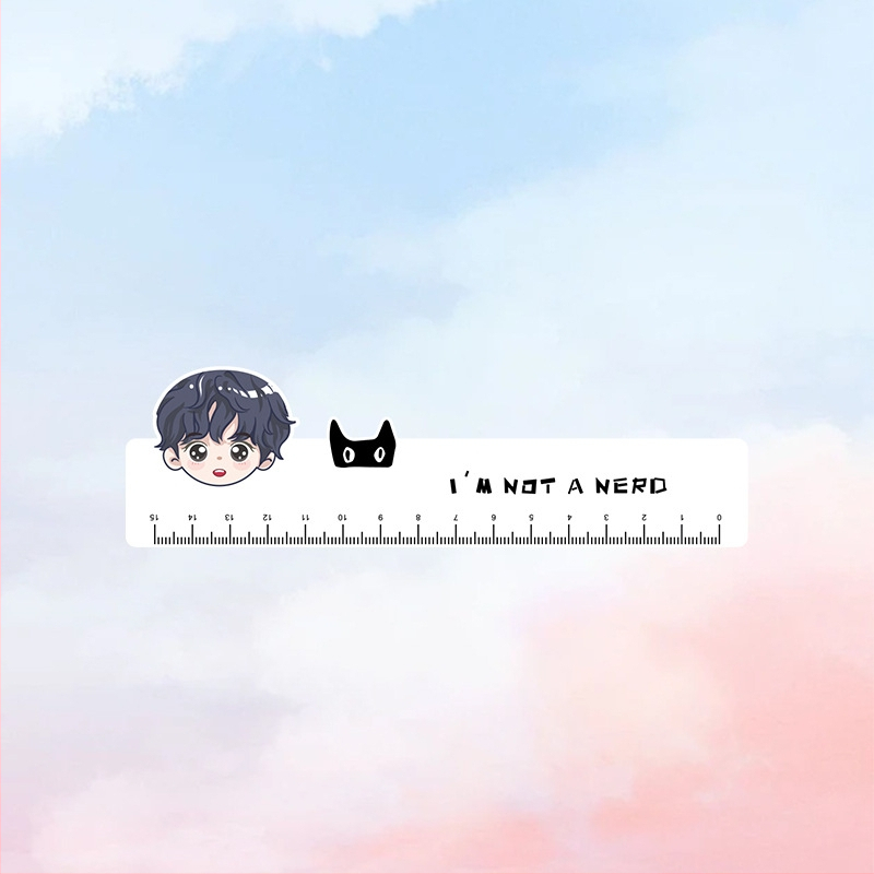 Akrilinė liniuotė, daugiafunkcinis piešimo įrankis su gyvūnų motyvu, modelis Ruler 003, pakuotė maišelyje, pritaikymas įmanomas, logotipo spausdinimas įtrauktas