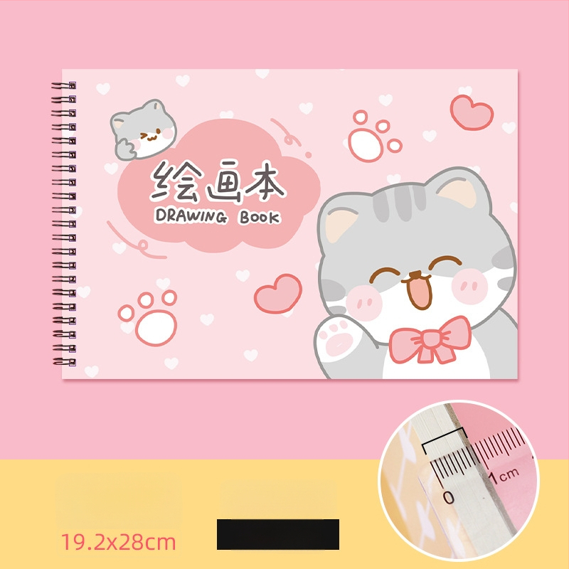 Joonistusraamat – armas jänes ja laisk kass, õpetaja preemia teema (Mudel: YH-A4 joonistusraamat; Kaane materjal: paber; Lintimine: vabalt lehed; Teksti materjal: visandipaber; Paberi tihedus: 150 g/m²; Ühik kaal: ~298 g; Märkus: märkmiku stiil: 2316990671