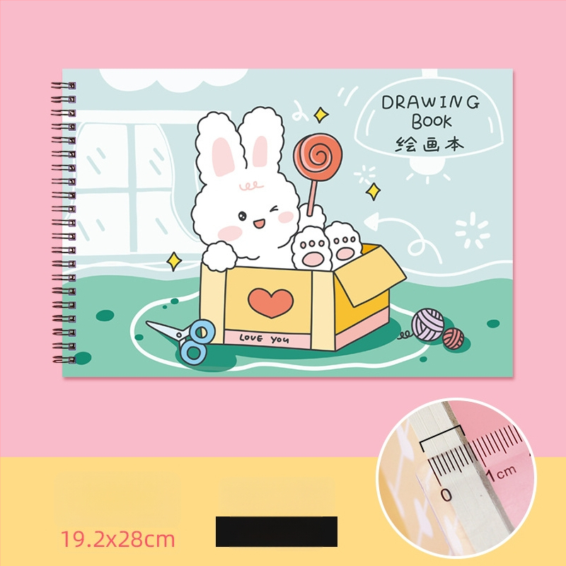 Joonistusraamat – armas jänes ja laisk kass, õpetaja preemia teema (Mudel: YH-A4 joonistusraamat; Kaane materjal: paber; Lintimine: vabalt lehed; Teksti materjal: visandipaber; Paberi tihedus: 150 g/m²; Ühik kaal: ~298 g; Märkus: märkmiku stiil: 2316990671