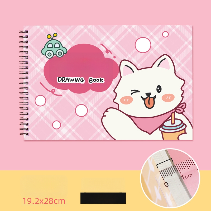 Joonistusraamat – armas jänes ja laisk kass, õpetaja preemia teema (Mudel: YH-A4 joonistusraamat; Kaane materjal: paber; Lintimine: vabalt lehed; Teksti materjal: visandipaber; Paberi tihedus: 150 g/m²; Ühik kaal: ~298 g; Märkus: märkmiku stiil: 2316990671