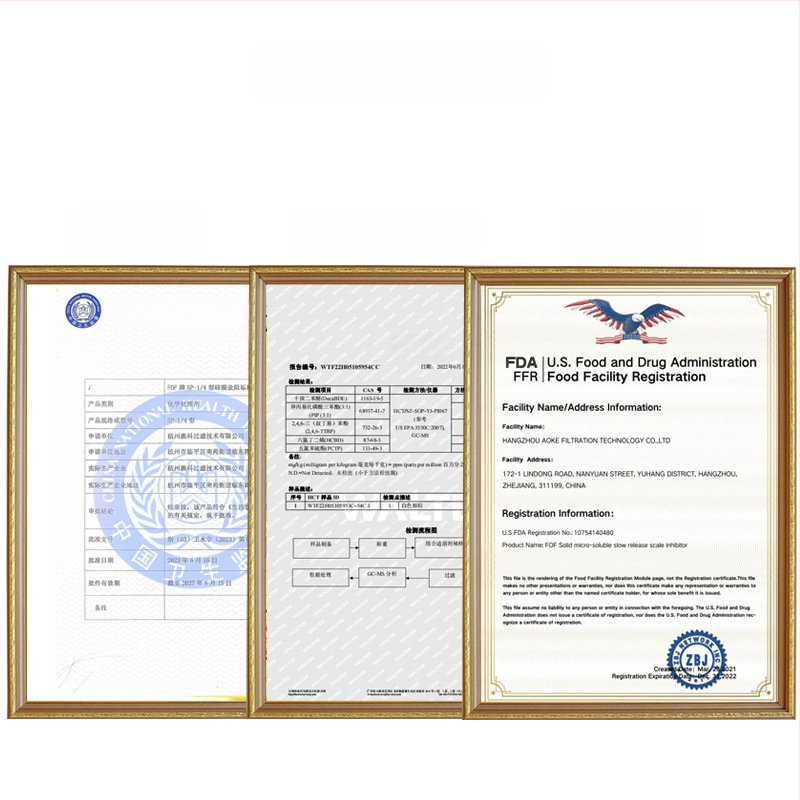 FOF skalės inhibicijos branduolys priekinio filtro elementui – be fosforo, talpa 5 g/10 g, centrinio skylės vieta priekinio filtro, skirtas namų vandens valymo įrenginiams