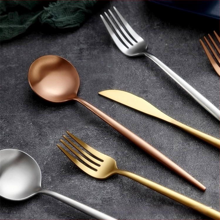 304 nerūdijančio plieno peilių, šakutė ir šaukštų rinkinys vakarietiškam stalui, šiuolaikinis minimalistinis stilius, Hemp wheel poliravimas