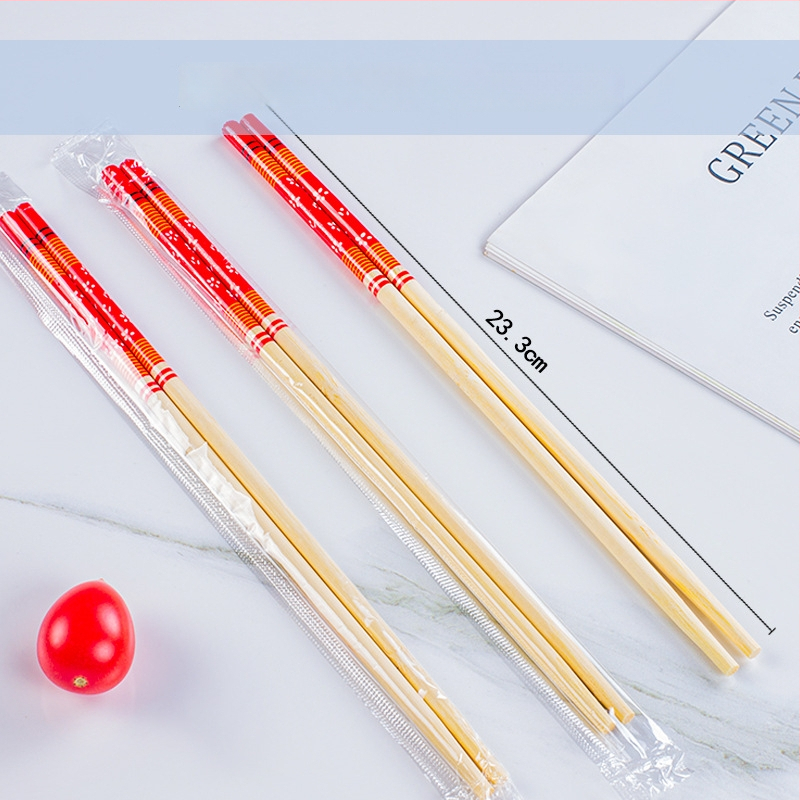 Vienkartiniai bambusiniai lazdelės, atskiromis pakuotėmis OPP maišeliuose — higieniski apvalūs galai, tinkami mikrobangų krosnelėms, logotipo individualizavimas