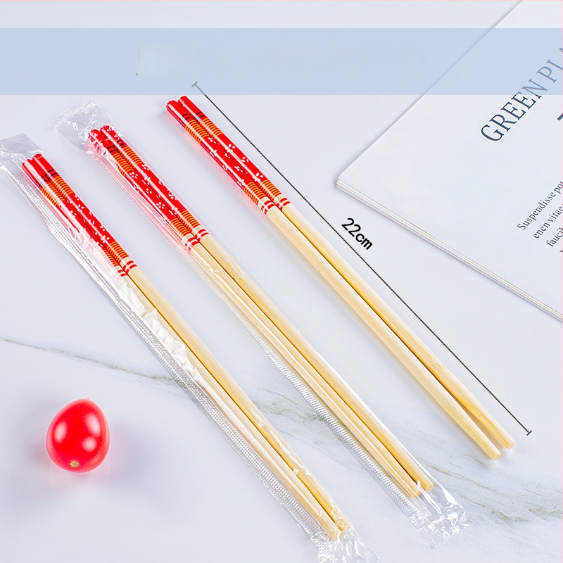 Vienkartiniai bambusiniai lazdelės, atskiromis pakuotėmis OPP maišeliuose — higieniski apvalūs galai, tinkami mikrobangų krosnelėms, logotipo individualizavimas