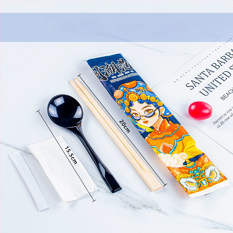 Vienkartiniai bambusiniai lazdelės, atskiromis pakuotėmis OPP maišeliuose — higieniski apvalūs galai, tinkami mikrobangų krosnelėms, logotipo individualizavimas