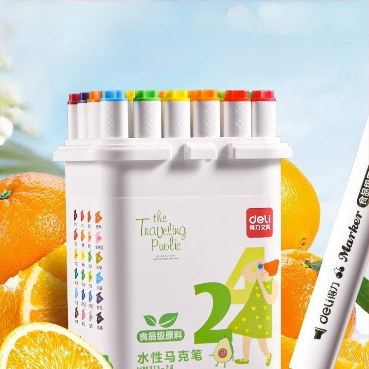 Deli maisto kokybės žymeklis vaikams, dvigubomis galvomis, plaunamas, vandens pagrindu, nekenksmingas