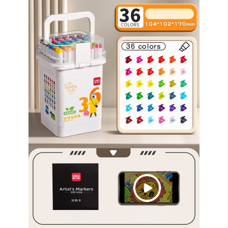 Deli maisto kokybės žymeklis vaikams, dvigubomis galvomis, plaunamas, vandens pagrindu, nekenksmingas