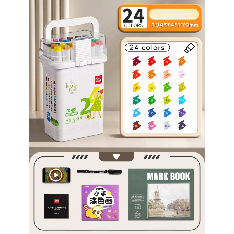 Deli maisto kokybės žymeklis vaikams, dvigubomis galvomis, plaunamas, vandens pagrindu, nekenksmingas