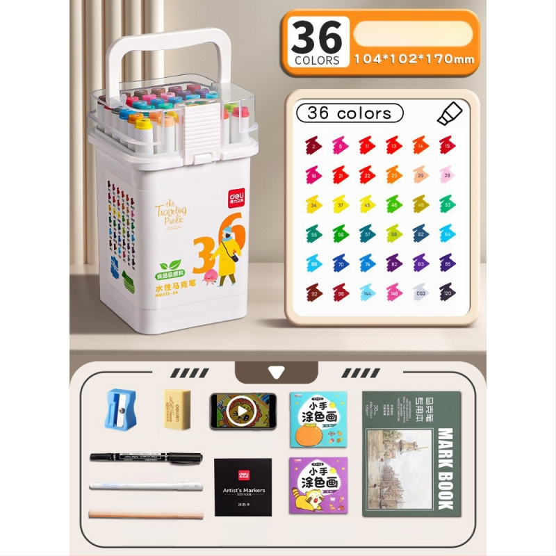 Deli maisto kokybės žymeklis vaikams, dvigubomis galvomis, plaunamas, vandens pagrindu, nekenksmingas