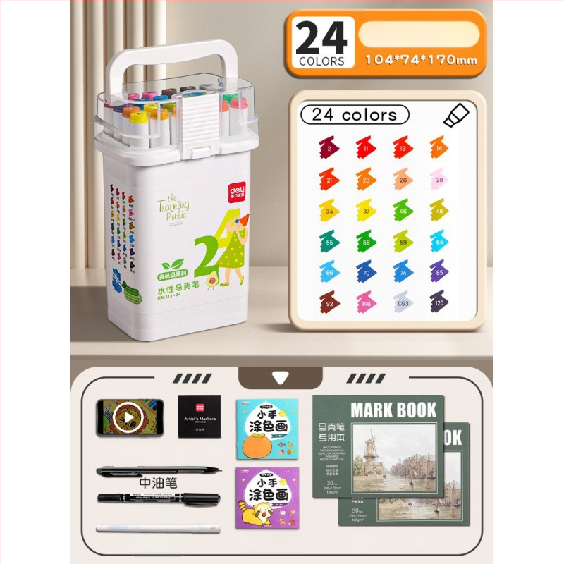 Deli maisto kokybės žymeklis vaikams, dvigubomis galvomis, plaunamas, vandens pagrindu, nekenksmingas