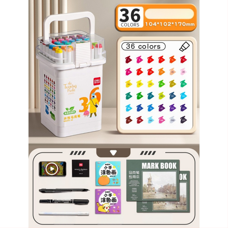 Deli maisto kokybės žymeklis vaikams, dvigubomis galvomis, plaunamas, vandens pagrindu, nekenksmingas