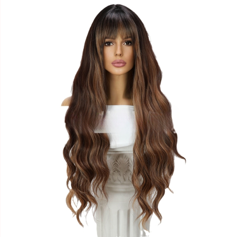 Perukas iš karščiui atsparių pluoštų, didelės bangos, modelis SM6060, galima dažyti