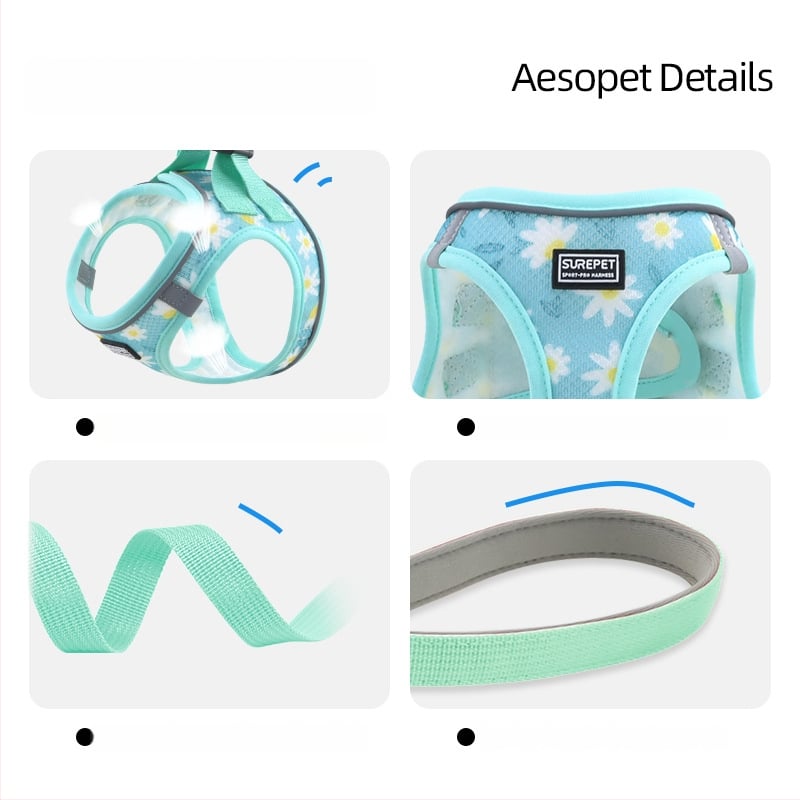 Šuns krūtinės diržas su atšvaitais, patogus, kvėpuojantis, atsparus lūžimui (Poliesteris; krūtinės diržas; neatsiskleidžia; 200 vnt.)