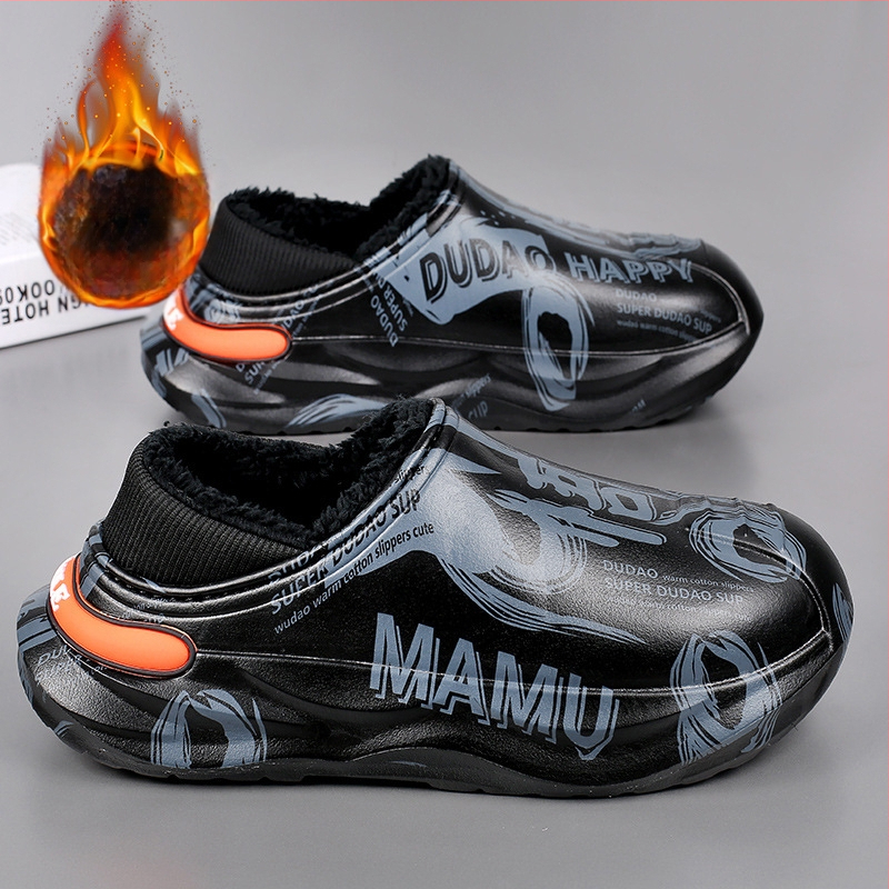 Unisex ziemas iekštelpu čības – pretslīdējošas, silti ar fleece apdari, EVA augšdaļa un EVA zole, biezinātas