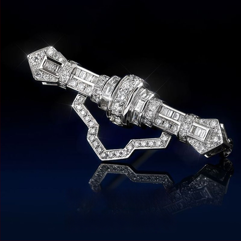 Varinė brošė su bangų ir U formos dizainu, elektroplatinė, INS stilius, unisex aksesuaras