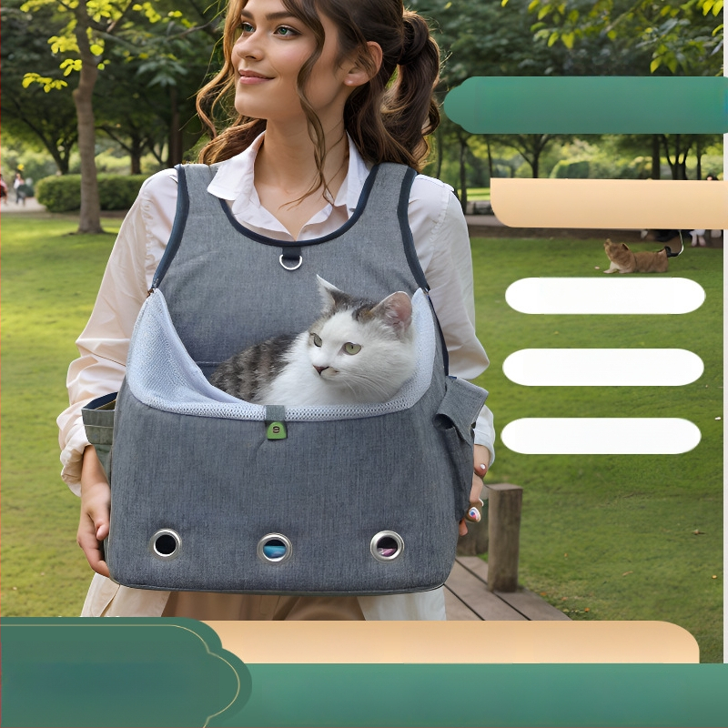 Katės nešiojimo krepšys, poliesteris, talpa 1000 ml, prekės kodas 009, OEM pritaikymas, vidutinė tvirtumas