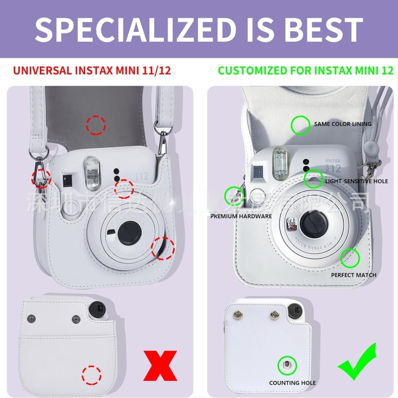 Instax Mini fotoaparato krepšys, 7-in-1 komplektas, PU korpuso, įtraukia mini nuotraukų albumą