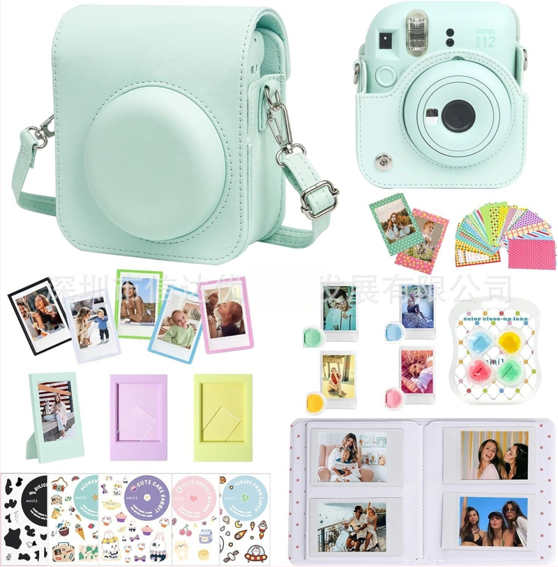Instax Mini fotoaparato krepšys, 7-in-1 komplektas, PU korpuso, įtraukia mini nuotraukų albumą