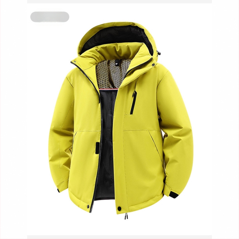 Graphene infundeeritud fliisjakk meestele, kapuutsiga paks talvejakk, tõmblukk, polüestri täidis, vooder polüester