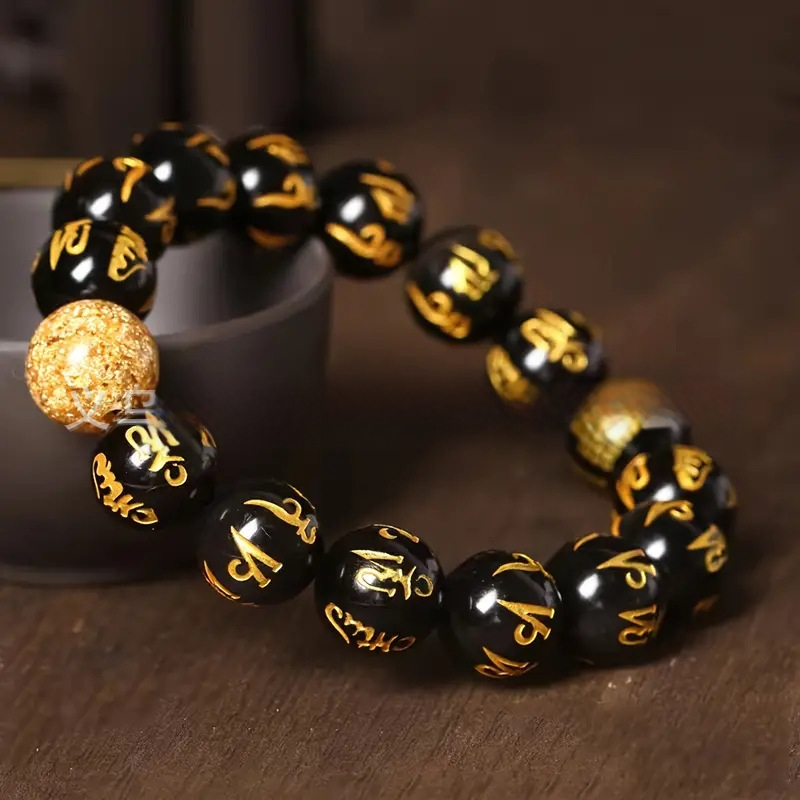 Apyrankė – unisex klasikinis šventojo įkvėpimo motyvas, stiklo karoliukai ir lazurito karoliukai, rankų darbo