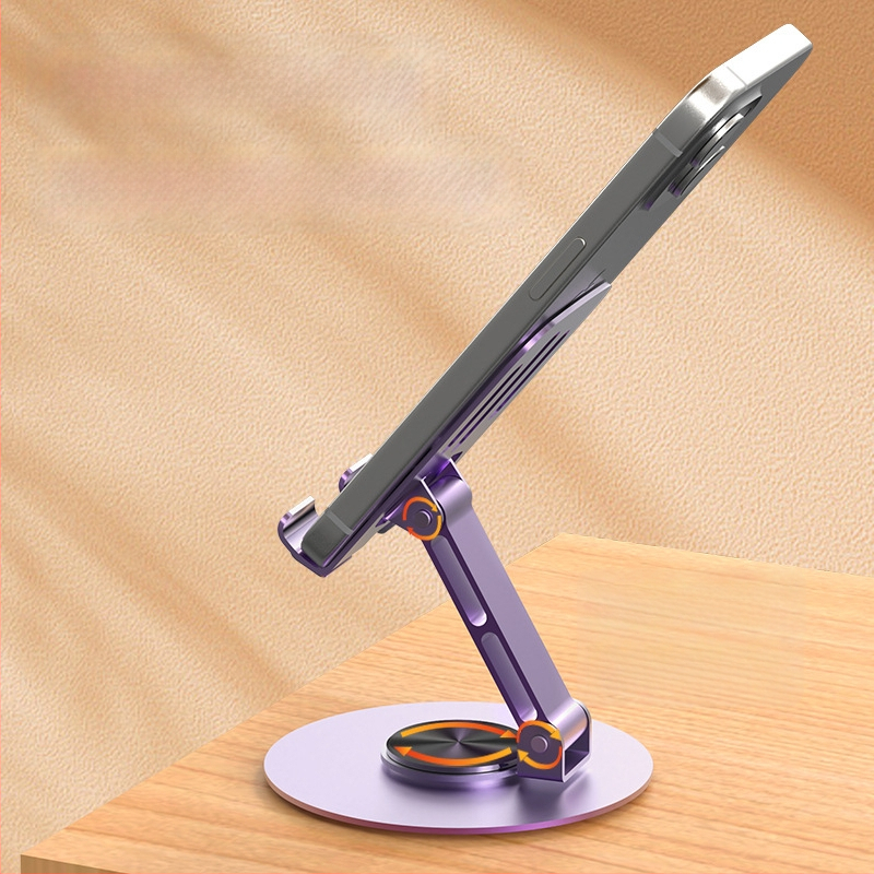 Sulankstomas stalinis laikiklis telefonui ir planšetėms – metalinis, minimalistinio stiliaus, skirtas staliniam naudojimui