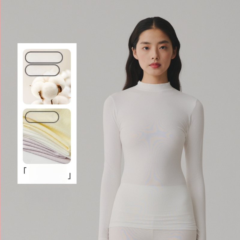 Grynas medvilnės terminis topas - apvalus kaklas, ilgos rankovės, bazinis sluoksnis arba gali būti dėvimas kaip išorinis apdaras, viengubas sluoksnis, 181-200 g/m², 95-100% medvilnė