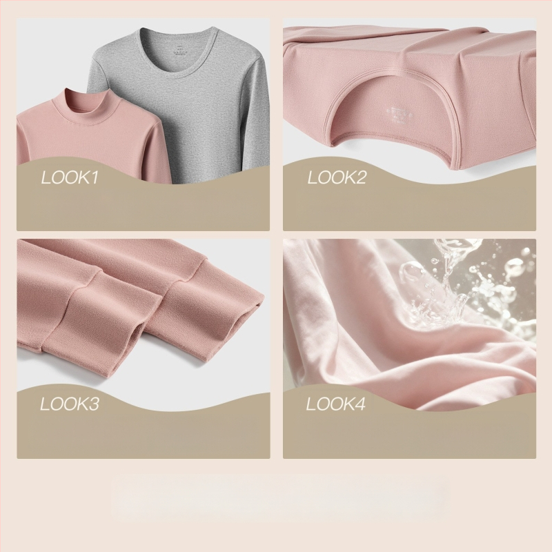 Naiste sooj aluspesu komplekt puuvillast, paksu kangaga, pikkade varrukatega topp ja püksid, keskmise vanusega naistele, 95–100% puuvill