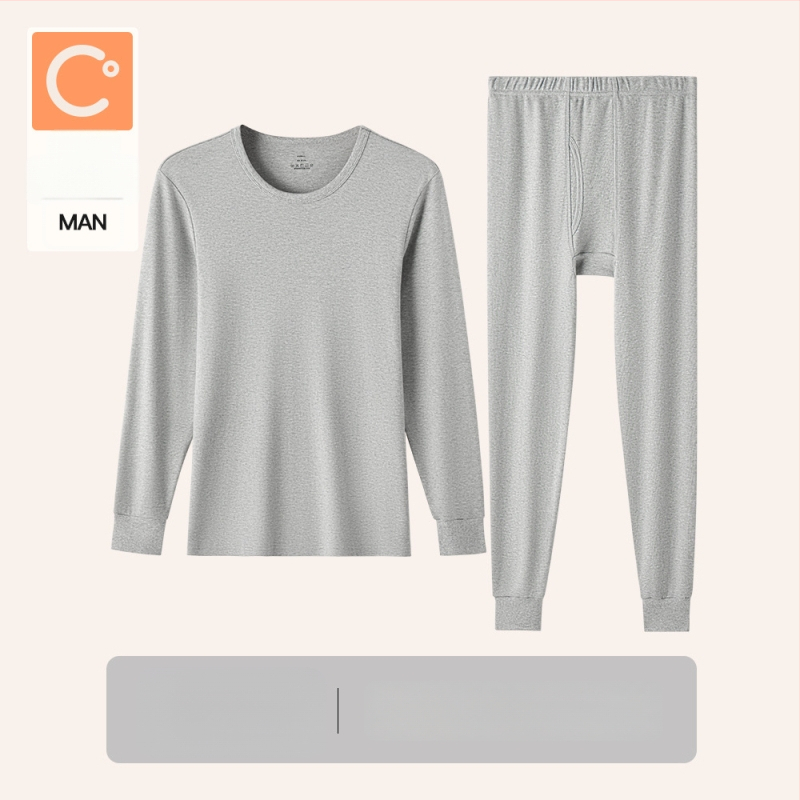 Naiste sooj aluspesu komplekt puuvillast, paksu kangaga, pikkade varrukatega topp ja püksid, keskmise vanusega naistele, 95–100% puuvill