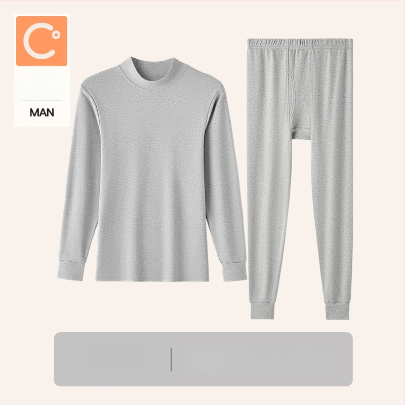 Naiste sooj aluspesu komplekt puuvillast, paksu kangaga, pikkade varrukatega topp ja püksid, keskmise vanusega naistele, 95–100% puuvill