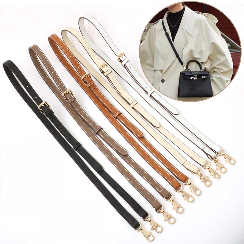 Pečių diržas maišui, tikra oda, pirmo sluoksnio veršienos oda, vieno tono dizainas, 2024 m. pavasaris