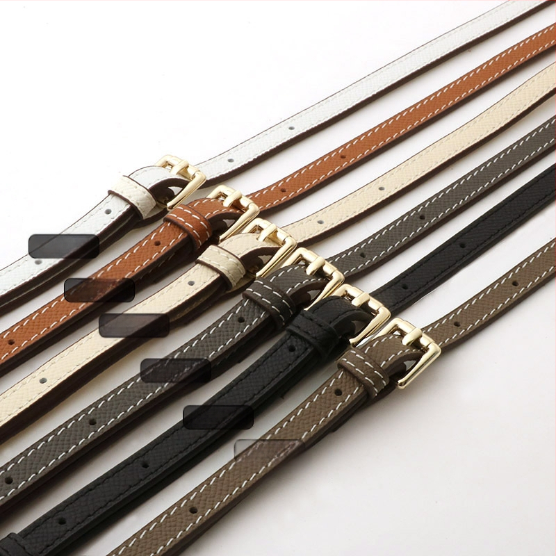 Pečių diržas maišui, tikra oda, pirmo sluoksnio veršienos oda, vieno tono dizainas, 2024 m. pavasaris