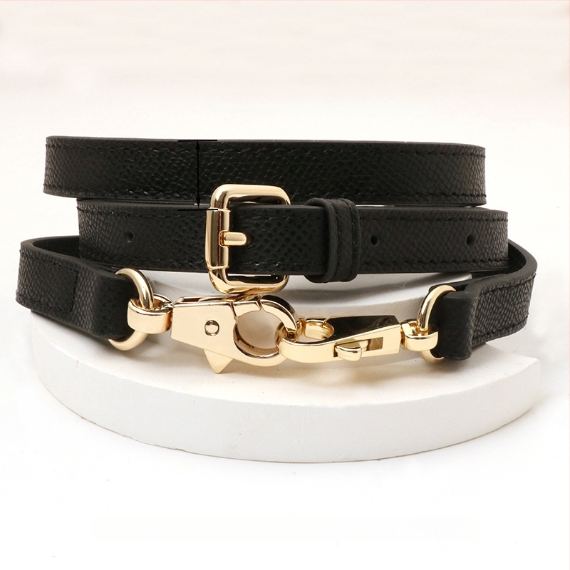 Pečių diržas maišui, tikra oda, pirmo sluoksnio veršienos oda, vieno tono dizainas, 2024 m. pavasaris