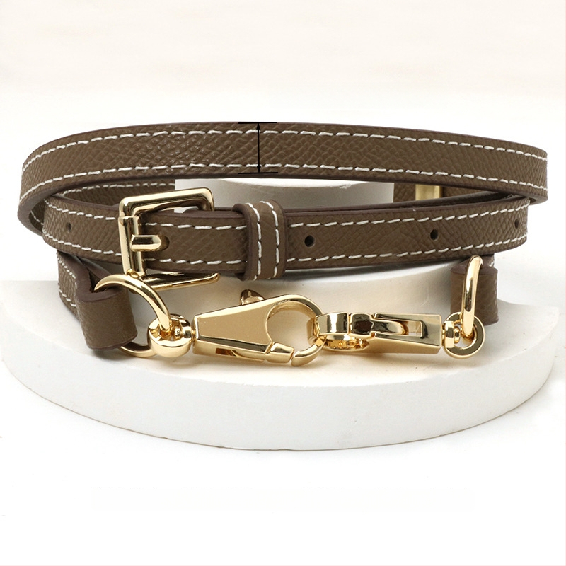 Pečių diržas maišui, tikra oda, pirmo sluoksnio veršienos oda, vieno tono dizainas, 2024 m. pavasaris