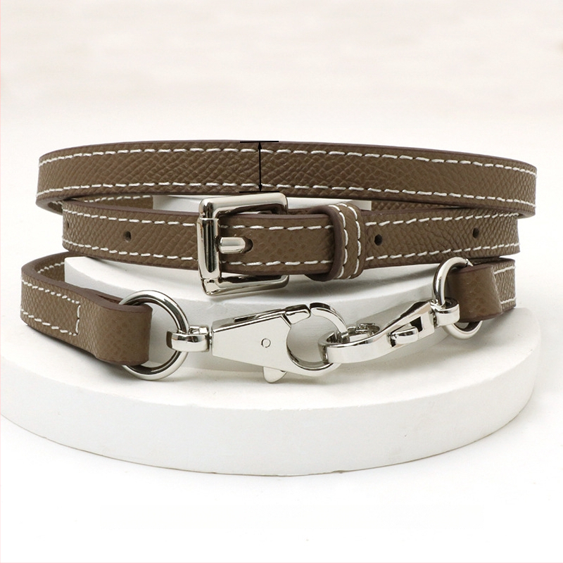 Pečių diržas maišui, tikra oda, pirmo sluoksnio veršienos oda, vieno tono dizainas, 2024 m. pavasaris