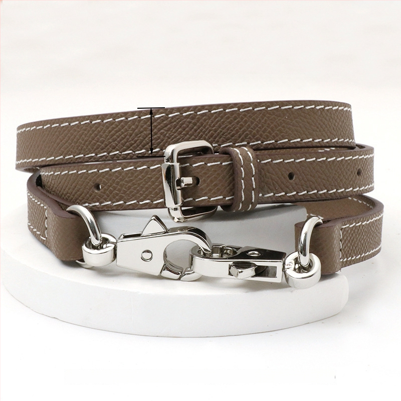 Pečių diržas maišui, tikra oda, pirmo sluoksnio veršienos oda, vieno tono dizainas, 2024 m. pavasaris