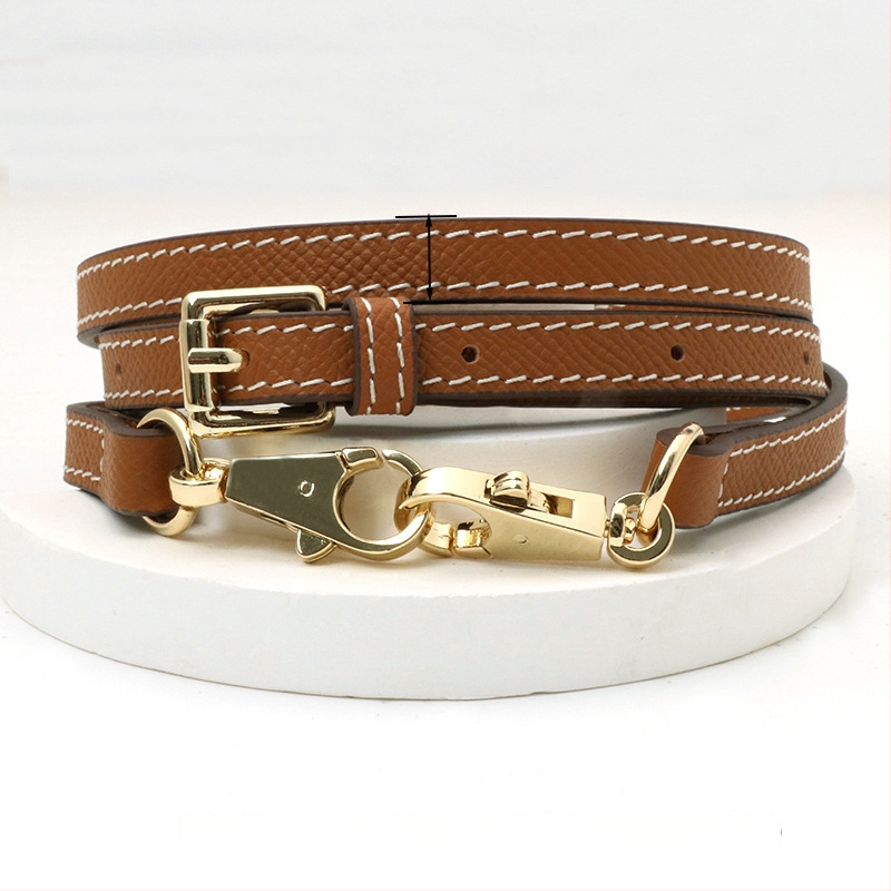 Pečių diržas maišui, tikra oda, pirmo sluoksnio veršienos oda, vieno tono dizainas, 2024 m. pavasaris