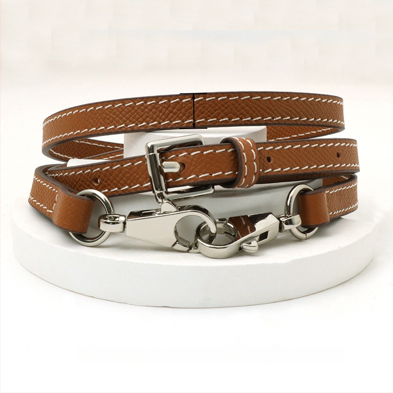 Pečių diržas maišui, tikra oda, pirmo sluoksnio veršienos oda, vieno tono dizainas, 2024 m. pavasaris