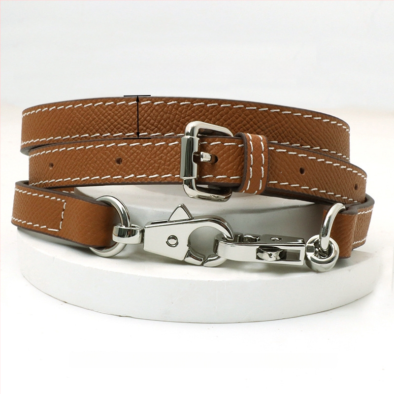 Pečių diržas maišui, tikra oda, pirmo sluoksnio veršienos oda, vieno tono dizainas, 2024 m. pavasaris