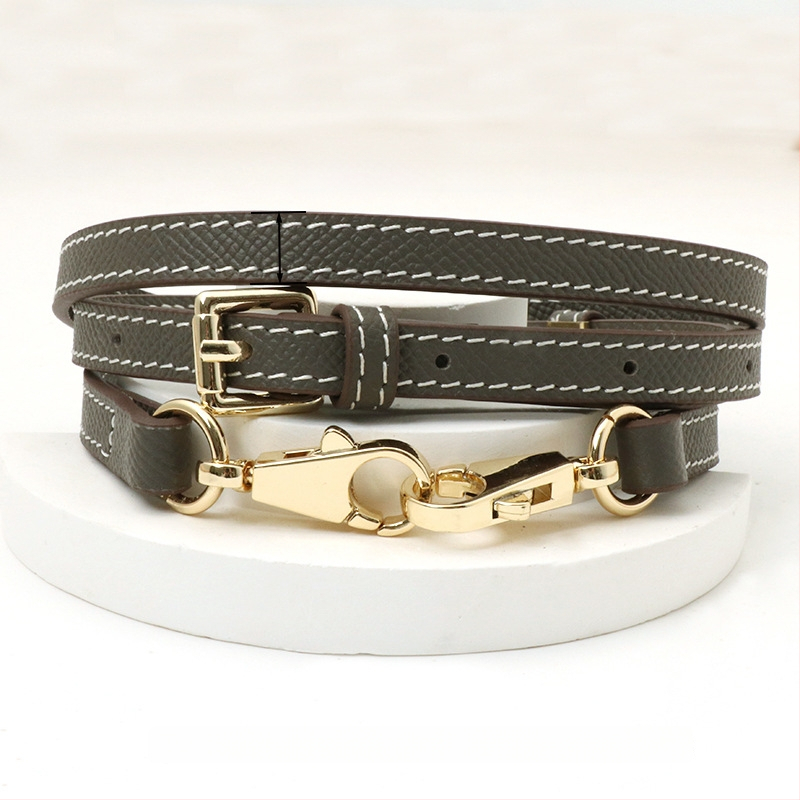 Pečių diržas maišui, tikra oda, pirmo sluoksnio veršienos oda, vieno tono dizainas, 2024 m. pavasaris