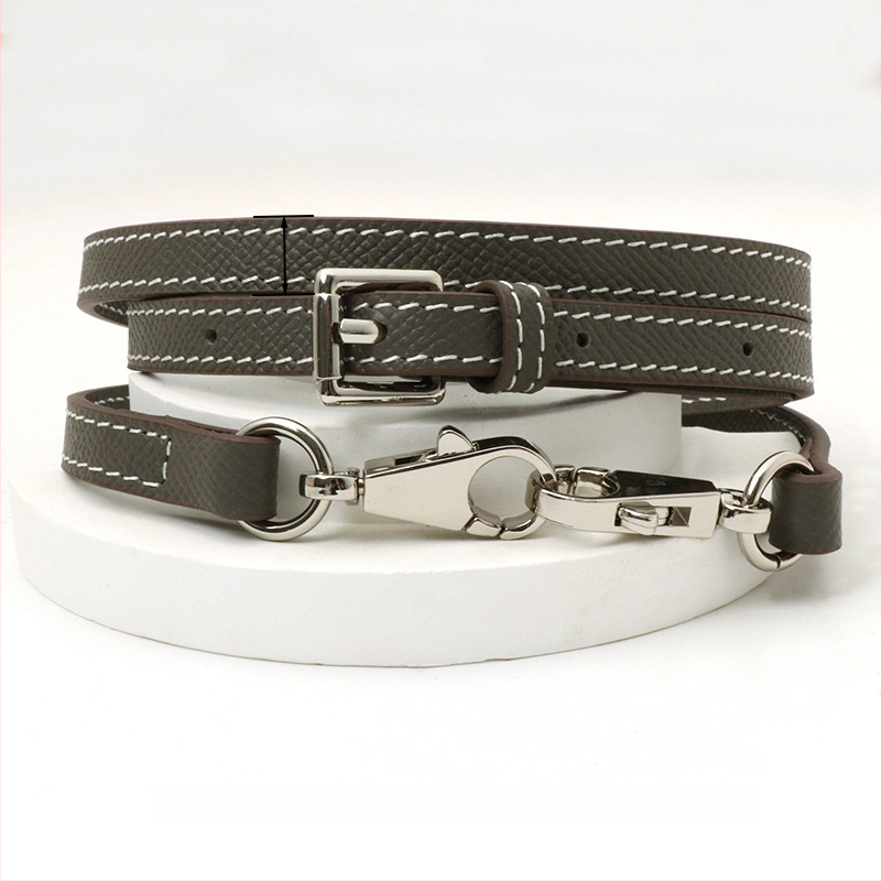 Pečių diržas maišui, tikra oda, pirmo sluoksnio veršienos oda, vieno tono dizainas, 2024 m. pavasaris