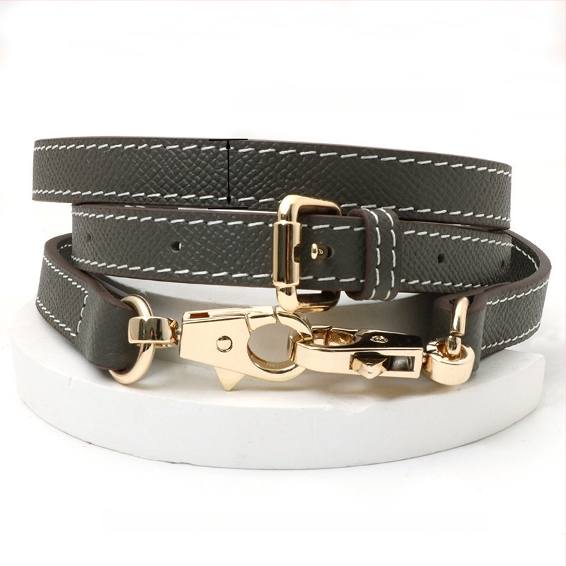 Pečių diržas maišui, tikra oda, pirmo sluoksnio veršienos oda, vieno tono dizainas, 2024 m. pavasaris