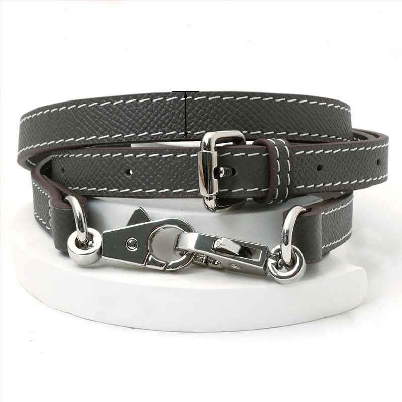 Pečių diržas maišui, tikra oda, pirmo sluoksnio veršienos oda, vieno tono dizainas, 2024 m. pavasaris