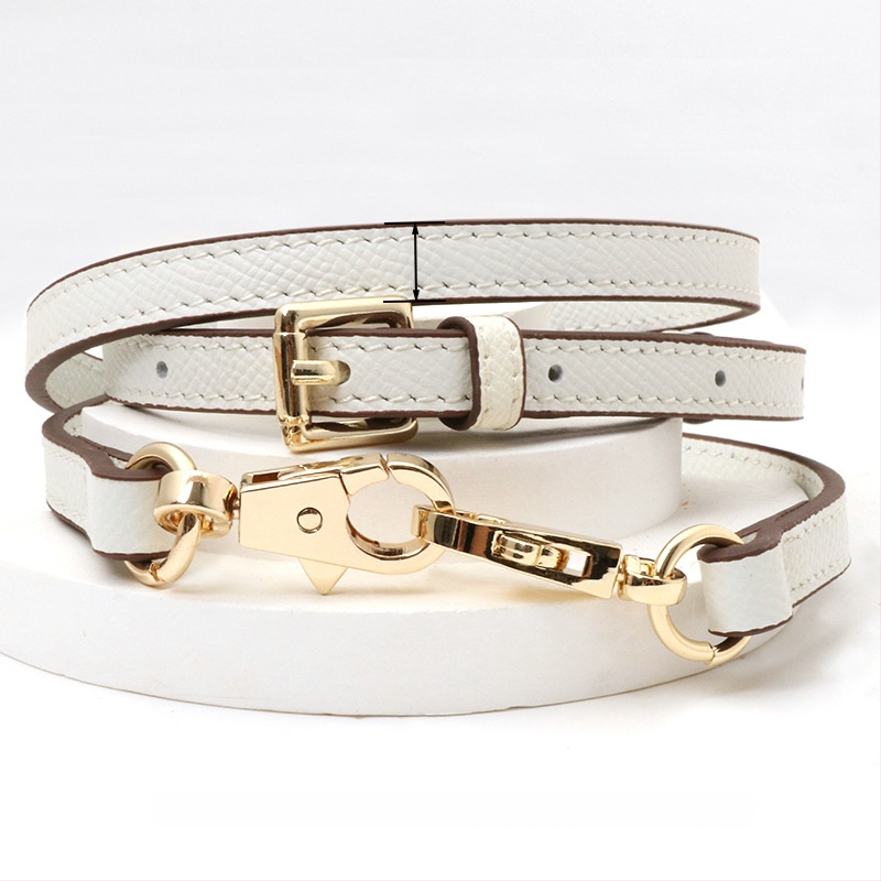 Pečių diržas maišui, tikra oda, pirmo sluoksnio veršienos oda, vieno tono dizainas, 2024 m. pavasaris