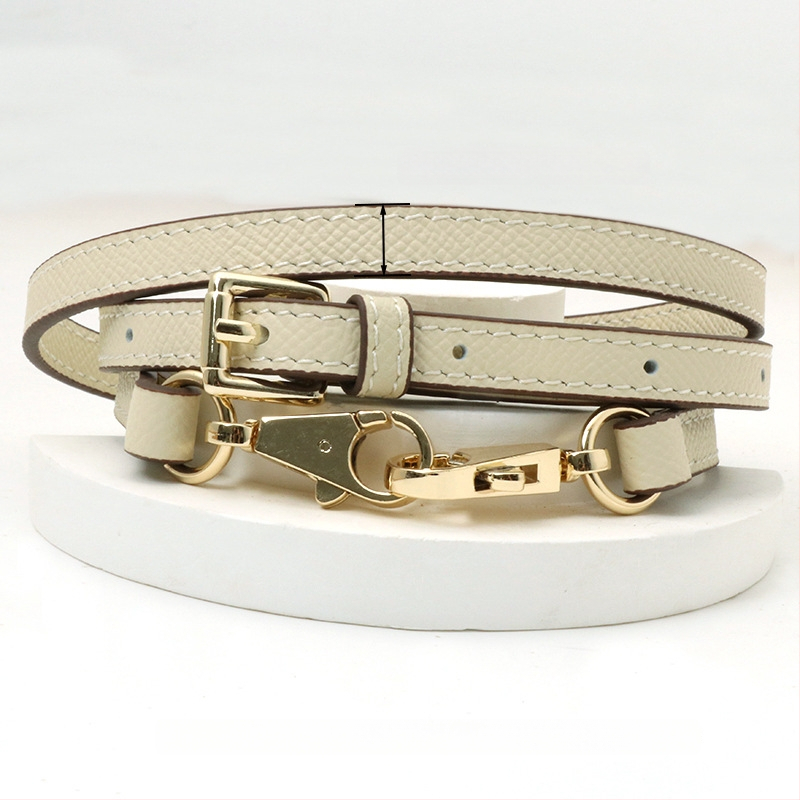 Pečių diržas maišui, tikra oda, pirmo sluoksnio veršienos oda, vieno tono dizainas, 2024 m. pavasaris